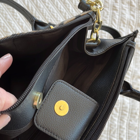 Black and leopard print cross body bag NWOT - Picture 5 of 5